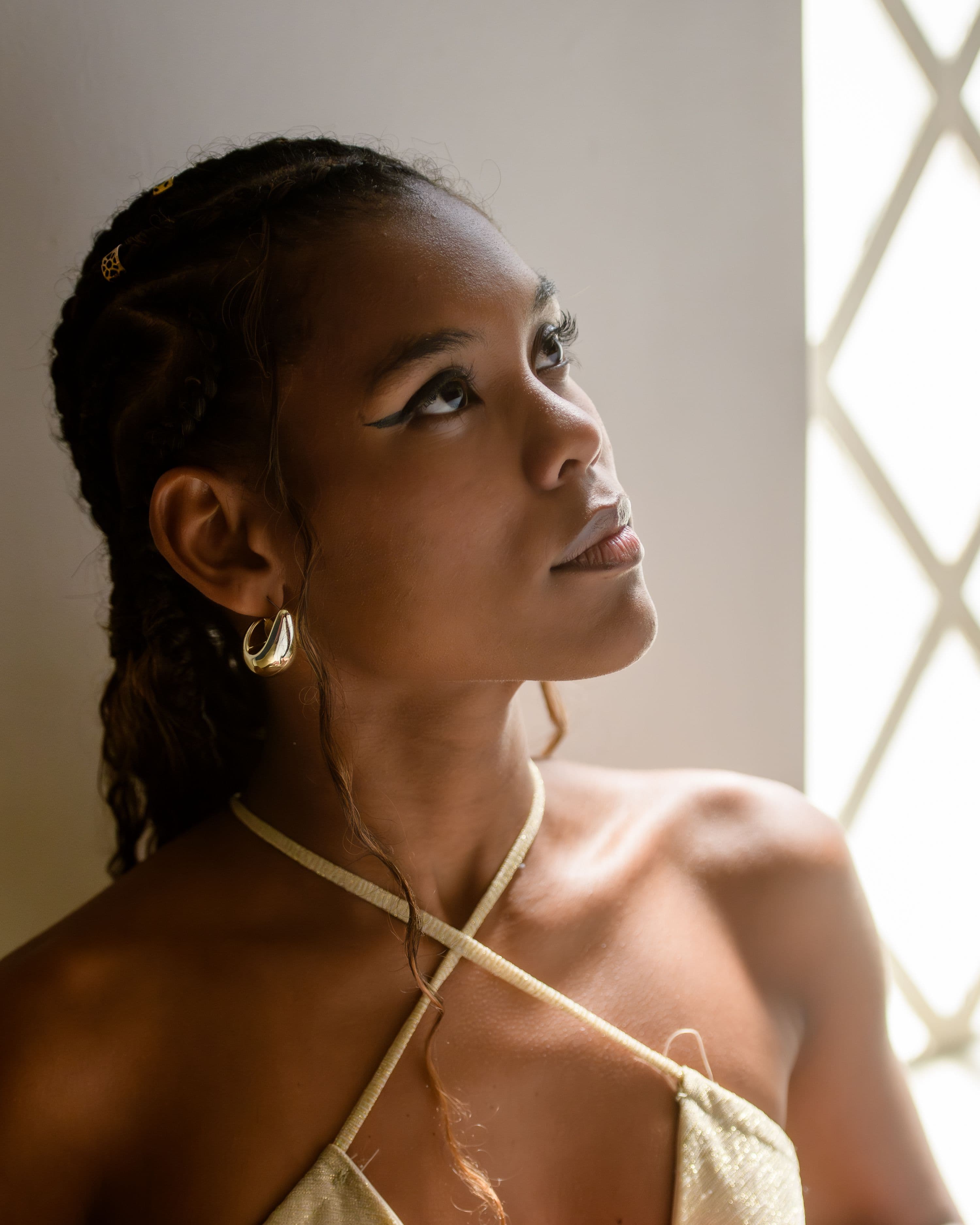 Portrait in natural light, skin and soft shadow